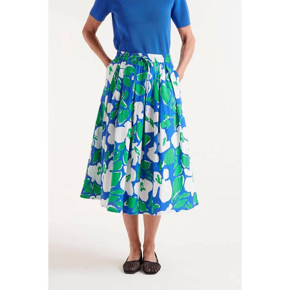 NEW COMPANIA FANTASTICA floral print skirt in blue
